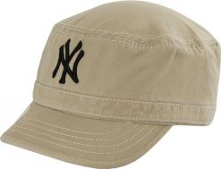 Czapka NY militarna, piaskowa beżowa, unisex, 100% bawełna. Brązowe czapki męskie New Era, na jesień, bez wzorów, z bawełny, klasyczne. Za 178.99 zł.