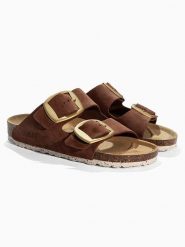 Sunbay Skórzane klapki "Calen" w kolorze brązowym rozmiar: 40. Brązowe klapki damskie Sunbay, bez wzorów, ze skóry, bez obcasa. Za 165.95 zł.