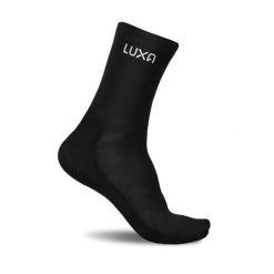 Skarpety Rowerowe LUXA Logo. Czarne skarpetki damskie LUXA, bez wzorów, z materiału. Za 49.90 zł.