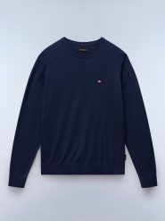 NAPAPIJRY Sweter "Decatur 5" w kolorze granatowym rozmiar: 3XL. Niebieskie swetry męskie NAPAPIJRY, xl, bez wzorów, z bawełny, bez kołnierzyka. Za 150.02 zł.