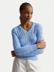 Polo Ralph Lauren Sweter 211971870514 Niebieski jasny Slim Fit. Niebieskie swetry klasyczne damskie Polo Ralph Lauren, xl, z bawełny, bez kołnierzyka. Za 949.99 zł.