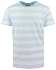 Lekki i Przewiewny T-Shirt Męski - Brave Soul - Błękitna w Paski. Niebieskie t-shirty męskie Brave Soul, na lato, l, bez wzorów, z bawełny, bez kołnierzyka. Za 59.00 zł.