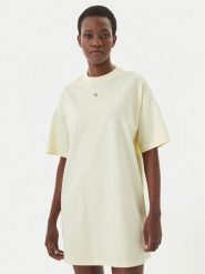 Calvin Klein Jeans Sukienka codzienna LV047F228G Biały Oversize. Białe sukienki damskie Calvin Klein Jeans, na co dzień, s, bez wzorów, z bawełny, bez kołnierzyka, bez ramiączek, oversize. Za 289.99 zł.