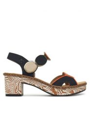 Rieker Sandały CEO-63876-90 Kolorowy. Sandały damskie Rieker, bez wzorów, z syntetyku, bez obcasa, na słupku. Za 329.99 zł.