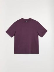 Bluza z krótkim rękawem z wiskozą - fioletowy. Fioletowe bluzy bez kaptura męskie Sinsay, l, z wiskozy. Za 39.99 zł.
