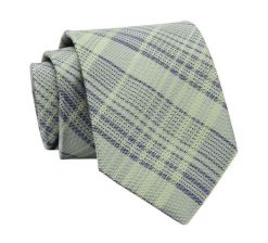 Krawat Seledynowy w Kratkę, Elegancki, 7cm, Klasyczny, Męski -ALTIES. Zielone krawaty i muchy męskie Alties, bez wzorów, z tkaniny, eleganckie. Za 49.00 zł.