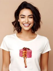 WOOOP Koszulka "Hot Cakes" w kolorze białym rozmiar: S. Białe bluzki damskie Wooop, s, bez wzorów, z bawełny, bez kołnierzyka, bez ramiączek. Za 56.99 zł.