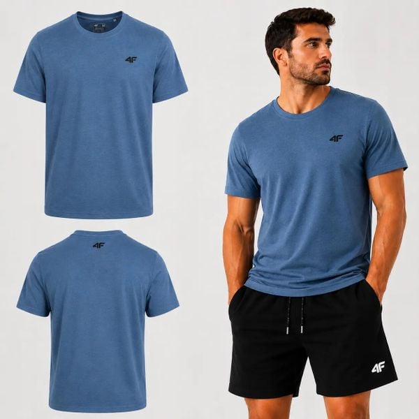 4F KOSZULKA MĘSKA T-SHIRT 1 BAWEŁNA KOLEKCJA LIMITOWANA M3948 SS26. Szare t-shirty męskie 4f, m, bez wzorów, z bawełny, bez kołnierzyka. Za 54.99 zł.