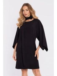 Made of emotion Sukienka w kolorze czarnym rozmiar: XL. Czarne sukienki damskie Made Of Emotion, xl, bez wzorów, z tkaniny, bez kołnierzyka, bez ramiączek, mini. Za 244.99 zł.