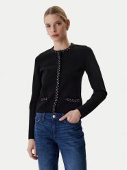 Guess Kardigan W6RR42 Z4422 Czarny Regular Fit. Czarne kardigany damskie Guess, m, z aplikacjami, z wiskozy. Za 619.99 zł.