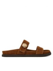 Tory Burch Klapki Romy Sport 183266 Brązowy. Brązowe klapki damskie Tory Burch, bez wzorów, ze skóry, bez obcasa. Za 1,659.00 zł.