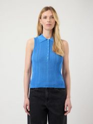 YAS Top w kolorze niebieskim rozmiar: L. Niebieskie topy damskie YAS, l, bez wzorów, z wiskozy, bez kołnierzyka. Za 130.35 zł.
