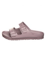 Birkenstock Klapki "Arizona" w kolorze fioletowym rozmiar: 40. Różowe klapki damskie Birkenstock, bez wzorów, z materiału, bez obcasa. Za 207.88 zł.