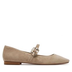 Baleriny Alma En Pena. Brązowe baleriny damskie Alma En Pena, bez wzorów, bez obcasa. Za 419.99 zł.