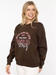 Zwillingsherz Bluza "Wild Side" w kolorze brązowym rozmiar: S/M. Brązowe bluzy bez kaptura damskie Zwillingsherz, m. Za 283.48 zł.