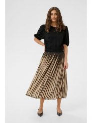 CULTURE Sukienka w kolorze czarno-beżowym rozmiar: L. Czarne sukienki damskie Culture, l, bez wzorów, z wiskozy, bez kołnierzyka, bez ramiączek, maxi. Za 212.80 zł.