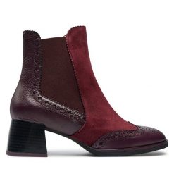 Botki Hispanitas. Czerwone botki damskie Hispanitas, bez obcasa, na słupku, bez zapięcia. Za 789.99 zł.