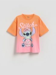 T-shirt Lilo i Stitch - wielobarwny. Koszulki dziewczęce Reserved, bez wzorów, z bawełny, bez ramiączek. Za 49.99 zł.