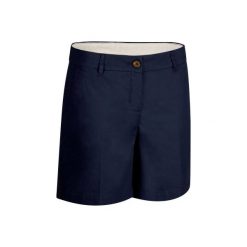 Spodenki do golfa 500 damskie. Niebieskie szorty damskie INESIS, bez wzorów, z bawełny. W wyprzedaży za 34.99 zł.