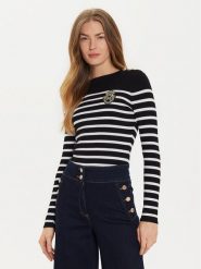 Morgan Sweter 242-MRAY Czarny Slim Fit. Czarne swetry klasyczne damskie Morgan, m, z syntetyku, bez kołnierzyka. Za 159.99 zł.