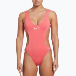 Strój pływacki jednoczęściowy damski Nike Wild Cutout. Brązowe stroje jednoczęściowe damskie Nike, l, bez wzorów. Za 179.99 zł.