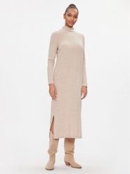 Vero Moda Sukienka dzianinowa 10293849 Écru Regular Fit. Sukienki damskie Vero Moda, m, bez wzorów, z dzianiny, bez kołnierzyka, bez ramiączek. Za 109.99 zł.