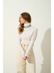 AUTHENTIC CASHMERE Kaszmirowy golf "Suzie" w kolorze kremowym rozmiar: M. Brązowe golfy damskie AUTHENTIC CASHMERE, m, bez wzorów, z kaszmiru, bez ramiączek. Za 267.92 zł.