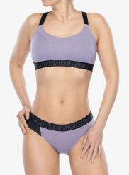 Stanik sportowy Ortovox 150 Essential Sports Top. Fioletowe biustonosze sportowe damskie ORTOVOX, bez wzorów, z lycry. Za 290.39 zł.