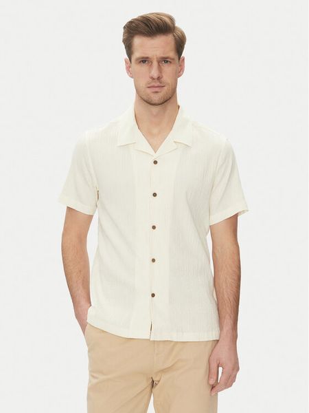 Guess Koszula M5GH67 WH340 Écru Regular Fit. Koszule męskie Guess, l, z aplikacjami, z bawełny, bez kołnierzyka, bez ramiączek. Za 209.99 zł.