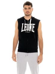 Leone Basic męska bluza z kapturem i bez rękawów zapinana na zamek. Czarne bluzy sportowe męskie LEONE 1947 APPAREL, m. Za 248.39 zł.