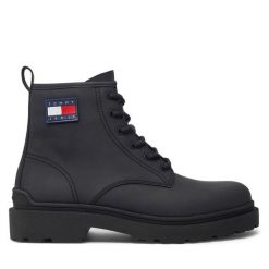 Trapery Tommy Jeans. Czarne buty zimowe męskie Tommy Jeans, z jeansu, bez zapięcia. Za 429.99 zł.