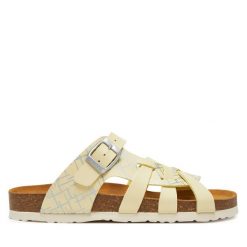 Klapki Dr. Brinkmann. Żółte klapki damskie Dr. Brinkmann, bez wzorów, bez obcasa. Za 219.99 zł.