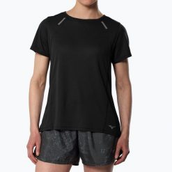 Koszulka do biegania damska Mizuno Active DryAeroFlow Tee. Czarne t-shirty damskie Mizuno, m, bez wzorów, z materiału, bez kołnierzyka. Za 229.99 zł.
