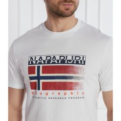 Koszulka t-shirt męski sportowy NAPAPIJRI S-KREIS. Białe t-shirty męskie Napapijri, m, bez wzorów, bez kołnierzyka. Za 99.00 zł.