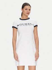 Guess Sukienka codzienna V5GK02 KCQX1 Biały Slim Fit. Białe sukienki damskie Guess, na co dzień, m, z aplikacjami, z bawełny, bez kołnierzyka, bez ramiączek, proste. Za 209.99 zł.