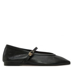 Baleriny Tommy Hilfiger. Czarne baleriny damskie Tommy Hilfiger, bez wzorów, bez obcasa. Za 379.99 zł.