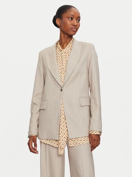 Maryley Marynarka 24IB187/M01 Beżowy Regular Fit. Brązowe marynarki i żakiety damskie Maryley, m, bez wzorów, z syntetyku. Za 309.99 zł.