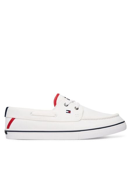 Tommy Hilfiger Tenisówki Th Boat Vulc Sneaker Canvas FM0FM05877 Biały. Białe trampki i tenisówki męskie Tommy Hilfiger, bez wzorów, z materiału, bez zapięcia. Za 369.99 zł.