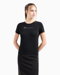 Koszulka damska EA7 Emporio Armani Natural Ventus 7. Czarne bluzki sportowe damskie EA7, l, z elastanu, bez kołnierzyka, bez ramiączek. Za 229.99 zł.