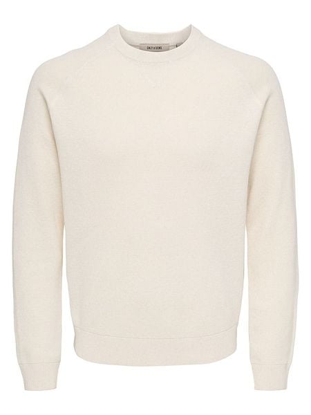 ONLY & SONS Sweter "Villas" w kolorze kremowym rozmiar: L. Brązowe swetry męskie Only & Sons, l, bez wzorów, bez kołnierzyka. Za 119.95 zł.