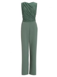 SWING Kombinezon w kolorze zielonym rozmiar: 42. Zielone kombinezony damskie Swing, bez wzorów, z koronki, bez kołnierzyka, bez ramiączek. Za 219.95 zł.
