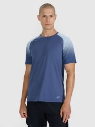 4F Koszulka do biegania w terenie szybkoschnąca męska - granatowa XXL. Niebieskie t-shirty sportowe męskie 4f, l, z materiału, bez ramiączek, do biegania. Za 129.99 zł.