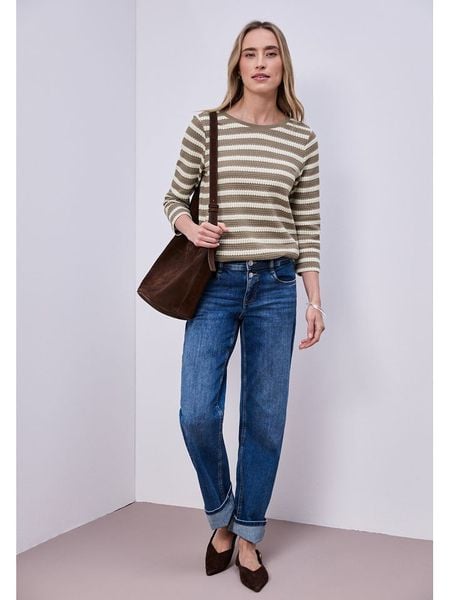 Street One Sweter w kolorze szarobrązowo-białym rozmiar: 36. Białe swetry klasyczne damskie Street One, bez kołnierzyka. Za 96.83 zł.