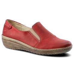 Półbuty damskie Helios, skóra naturalna z gumką i profilowanym zapiętkiem, bordowe, 320. Czerwone półbuty damskie Helios, bez wzorów, ze skóry, eleganckie, bez obcasa. Za 185.00 zł.