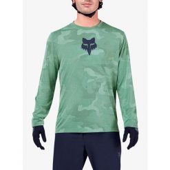 Bluza rowerowa męska Fox Ranger Tru Dri LS Jersey. Zielone bluzy bez kaptura męskie FOX, m, z jersey. Za 313.49 zł.