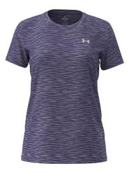 Under Armour Koszulka sportowa "Tech" w kolorze fioletowym rozmiar: XS. Różowe bluzki sportowe damskie Under Armour, xs, bez wzorów, z materiału, bez ramiączek. Za 69.99 zł.