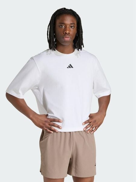 Adidas Koszulka techniczna D4T Primelift KT1653 Biały Regular Fit. Białe t-shirty sportowe męskie Adidas, m, z bawełny, bez ramiączek, na fitness i siłownię. Za 178.99 zł.