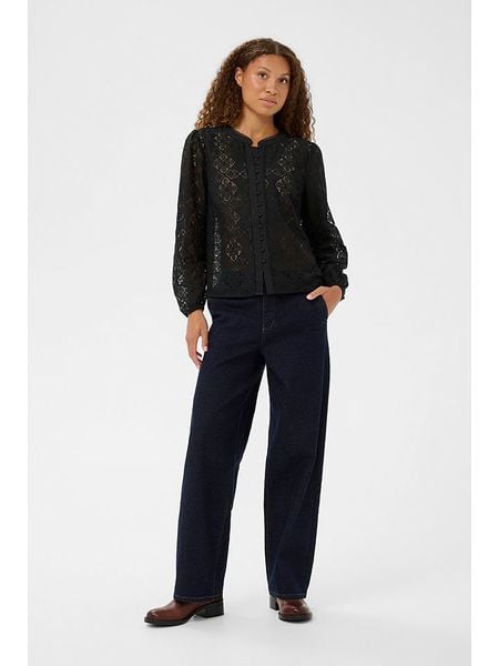 Cream Bluzka w kolorze czarnym rozmiar: 42. Czarne bluzki damskie Cream, bez wzorów, z koronki, bez kołnierzyka, bez ramiączek. Za 126.45 zł.