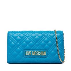 Torebka LOVE MOSCHINO. Niebieskie torebki wieczorowe Love Moschino, bez wzorów, wizytowe, bez kołnierzyka, bez ramiączek. Za 609.99 zł.