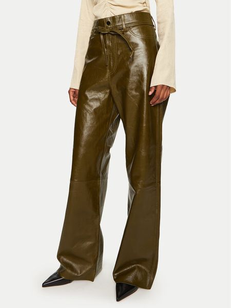 DAY BIRGER ÉT MIKKELSEN Spodnie skórzane Elijah DAY65243419 Brązowy Straight Fit. Brązowe spodnie materiałowe damskie Day Birger et Mikkelsen, bez wzorów, ze skóry. Za 1,369.99 zł.